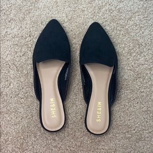 SHEIN POINTED TOE OPEN HEEL FLATE SLIDE MULES